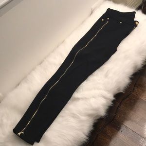 Black 7 for all mankind Leggings with gold zippers